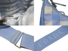 画像をギャラリービューアに読み込む, PRADA プラダ ショルダーバッグ アクセサリーポーチ トライアングルロゴ イタリア製 ナイロン ブルー 美品 中古 4b008870