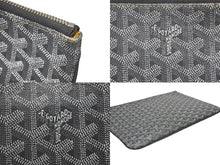 画像をギャラリービューアに読み込む, GOYARD ゴヤール セナMGM クラッチバッグ ゴヤールディンキャンバス グレー フランス製 シルバー金具 美品 中古 4b008874