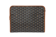 画像をギャラリービューアに読み込む, 極美品 GOYARD ゴヤール ジュバンスMM ポーチ クラッチバッグ ゴヤールディンキャンバス カーフスキン ブラウン 中古 4b008881