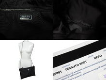 画像をギャラリービューアに読み込む, 極美品 PRADA プラダ チェーンショルダーバッグ トライアングルロゴ 1BF081 ナイロン ブラック シルバー金具 中古 4b008882