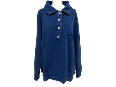 MIUMIU ミュウミュウ ポロシャツ スウェット コットン ブルー サイズXS 美品 中古 4b008884