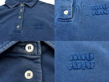 画像をギャラリービューアに読み込む, MIUMIU ミュウミュウ ポロシャツ スウェット コットン ブルー サイズXS 美品 中古 4b008884