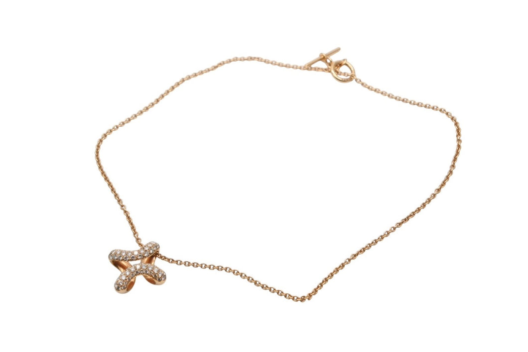 極美品 HERMES エルメス ネックレス ペンダント ダイヤモンド リマ 14.0g K18ゴールド 中古 4b008890