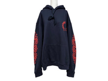 Load image into Gallery viewer, CHROME HEARTS クロムハーツ パーカー フーディ フローラル ホースシュープリント ネイビー レッド サイズXL 美品 中古 4c069628