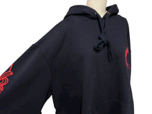Load image into Gallery viewer, CHROME HEARTS クロムハーツ パーカー フーディ フローラル ホースシュープリント ネイビー レッド サイズXL 美品 中古 4c069628