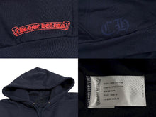 Load image into Gallery viewer, CHROME HEARTS クロムハーツ パーカー フーディ フローラル ホースシュープリント ネイビー レッド サイズXL 美品 中古 4c069628
