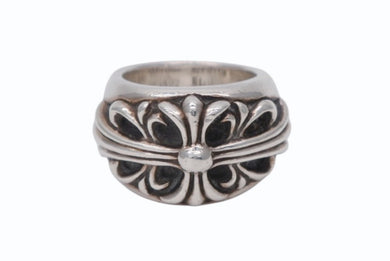 CHROME HEARTS クロムハーツ FLRL CRS フローラルクロス リング 指輪 重量約15.0g サイズ4号 1992/sterling刻印 美品 中古 4b008924