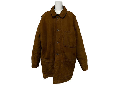 L.L.Bean エルエルビーン レザージャケット コート U.S.A製 レザー コットン ブラウン サイズM 美品 中古 4b008982