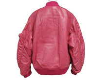 画像をギャラリービューアに読み込む, 新品未使用 PRADA プラダ 21AW Oversized Nappa Leather Bomber Jacket ボンバージャケット 58A079 サイズ38 ピンク 中古 4b008986