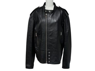 極美品 CELINE セリーヌ シングルライダース ジャケット 2EH95619V.38NO イタリア製 ラムレザー ブラック シルバー金具 中古 4b009014