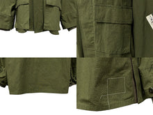 画像をギャラリービューアに読み込む, 極美品 SACAI サカイ ミリタリージャケット MA1 ドッキング 23-03239M コットン ナイロン カーキ オレンジ サイズ3 中古 4b009022