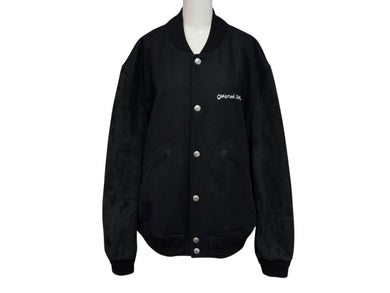 極美品 Christian Dior クリスチャンディオール 24SS Varsity Jacket スタジャン 443L430A6105 サイズ54 スウェード ブラック 中古 4b009025