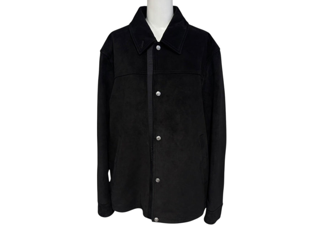 Christian Dior クリスチャンディオール スウェードジャケット 013L428A0444 サイズ54 ロゴテープ ブラック レザー 美品 中古 4b009026
