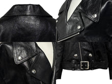 Load image into Gallery viewer, 極美品 CELINE セリーヌ ダブルライダースジャケット 2EK84132038 NO イタリア製 牛革 ブラック シルバー金具 サイズ56 中古 4b009029