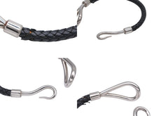 Load image into Gallery viewer, HERMES エルメス Jumbo H ジャンボブレスレット アクセサリー レザー ブラック シルバー金具 美品 中古 4b009074