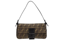 画像をギャラリービューアに読み込む, FENDI フェンディ マンマバケット ワンショルダーバッグ ズッカ柄 キャンバス レザー ブラウン ブラック ガンメタ金具 美品 中古 4b009075