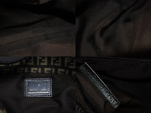 画像をギャラリービューアに読み込む, FENDI フェンディ ズッキーノ ワンショルダーバッグ 8BR036 キャンバス レザー ブラウン ベージュ ブラックメタル金具 美品 中古 4b009076