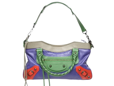 極美品 BALENCIAGA バレンシアガ ザ ファースト 2WAYバッグ ハンドバッグ ショルダーバッグ 103208 レザー マルチカラー 中古 4b009089
