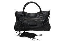 Load image into Gallery viewer, BALENCIAGA バレンシアガ ザ ファースト ハンドバッグ ショルダーバッグ ブラック レザー 103208 ブラック金具 美品 中古 4b009098
