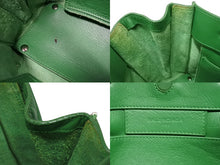 Load image into Gallery viewer, BALENCIAGA バレンシアガ ペーパーミニ 2WAYハンドバッグ 357333 イタリア製 レザー グリーン シルバー金具 美品 中古 4b009101