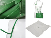 Load image into Gallery viewer, BALENCIAGA バレンシアガ ペーパーミニ 2WAYハンドバッグ 357333 イタリア製 レザー グリーン シルバー金具 美品 中古 4b009101
