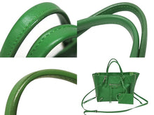 Load image into Gallery viewer, BALENCIAGA バレンシアガ ペーパーミニ 2WAYハンドバッグ 357333 イタリア製 レザー グリーン シルバー金具 美品 中古 4b009101