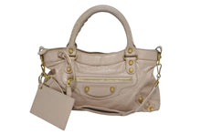 Load image into Gallery viewer, BALENCIAGA バレンシアガ ジャイアント ファースト 2WAYバッグ 285433 レザー ピンクベージュ ゴールド金具 美品 中古 4b009103