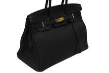 画像をギャラリービューアに読み込む, 新品同様 HERMES エルメス BIRKIN バーキン35 ブラック ゴールド金具 トリヨンクレマンス ハンドバッグ T刻印 中古 4b009106