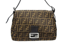 画像をギャラリービューアに読み込む, FENDI フェンディ ズッカ柄 マンマバケット ワンショルダーバッグ 26325 キャンバス レザー ブラウン シルバー金具 美品 中古 4b009110