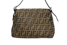 画像をギャラリービューアに読み込む, FENDI フェンディ ズッカ柄 マンマバケット ワンショルダーバッグ 26325 キャンバス レザー ブラウン シルバー金具 美品 中古 4b009110
