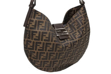 画像をギャラリービューアに読み込む, 極美品 FENDI フェンディ ホーボー ワンショルダーバッグ 26729 ズッカ柄 キャンバス レザー ブラウン シルバー金具 中古 4b009114