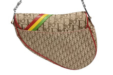 画像をギャラリービューアに読み込む, 極美品 Christian Dior クリスチャンディオール サドルバッグ ハンドバッグ ラスタカラー シルバー 04年 中古 4b009122