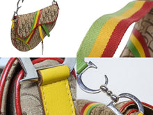 画像をギャラリービューアに読み込む, 極美品 Christian Dior クリスチャンディオール サドルバッグ ハンドバッグ ラスタカラー シルバー 04年 中古 4b009122