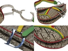 画像をギャラリービューアに読み込む, 極美品 Christian Dior クリスチャンディオール サドルバッグ ハンドバッグ ラスタカラー シルバー 04年 中古 4b009122