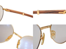 画像をギャラリービューアに読み込む, CARTIER カルティエ ウッドテンプル サングラス アイウェア サイズ55◻︎18 135 メタル ゴールド シルバー 美品 中古 4b009123