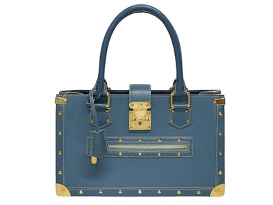 極美品 LOUIS VUITTON ルイヴィトン スハリ ファビュロー トートバッグ ハンドバッグ M91813 ブルー 中古 4b009124
