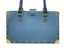 画像をギャラリービューアに読み込む, 極美品 LOUIS VUITTON ルイヴィトン スハリ ファビュロー トートバッグ ハンドバッグ M91813 ブルー 中古 4b009124