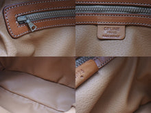 Load image into Gallery viewer, CELINE セリーヌ ヴィンテージ ハンドバッグ カバン ハンドバック 半月型 マカダム ゴールド金具 ブラウン 美品 中古 4b009127