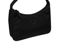 画像をギャラリービューアに読み込む, 極美品 PRADA プラダ ホーボー ハンドバッグ ワンショルダーバッグ MV515 トライアングルロゴ ナイロン ブラック 中古 4b009128