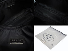 画像をギャラリービューアに読み込む, 極美品 PRADA プラダ ホーボー ハンドバッグ ワンショルダーバッグ MV515 トライアングルロゴ ナイロン ブラック 中古 4b009128