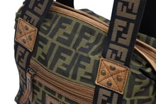 画像をギャラリービューアに読み込む, FENDI フェンディ ハンドバッグ 8BN002 ズッカ柄 ブラウン ブラック キャンバス レザー アンティークゴールド金具 美品 中古 4b009137