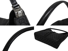 画像をギャラリービューアに読み込む, 極美品 GUCCI グッチ トートバッグ ワンショルダーバッグ GGキャンバス ブラック メタルブラック金具 中古 4b009139