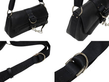 画像をギャラリービューアに読み込む, CHRISTIAN DIOR クリスチャンディオール ガリアーノ期 ハードコア ショルダーバッグ ラインストーン レザー ブラック 美品 中古 4b009141