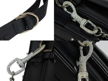 画像をギャラリービューアに読み込む, CHRISTIAN DIOR クリスチャンディオール ガリアーノ期 ハードコア ショルダーバッグ ラインストーン レザー ブラック 美品 中古 4b009141