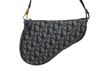 画像をギャラリービューアに読み込む, CHRISTIAN DIOR クリスチャンディオール トロッター サドルバッグ ワンショルダーバッグ サドルポーチ ネイビー 美品 中古 4b009143