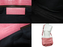 Load image into Gallery viewer, BALENCIAGA バレンシアガ フォルク ショルダーバッグ 246432 6603 レザー ピンク アンティークゴールド金具 美品 中古 4b009144