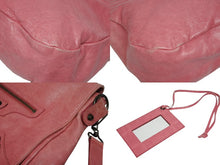 Load image into Gallery viewer, BALENCIAGA バレンシアガ フォルク ショルダーバッグ 246432 6603 レザー ピンク アンティークゴールド金具 美品 中古 4b009144