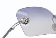 画像をギャラリービューアに読み込む, CHANEL シャネル リムレス サングラス 4085 c.124/7B サイズ62□15 120 カメリア ココマーク ブルー 美品 中古 4b009145