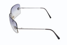 画像をギャラリービューアに読み込む, CHANEL シャネル リムレス サングラス 4085 c.124/7B サイズ62□15 120 カメリア ココマーク ブルー 美品 中古 4b009145