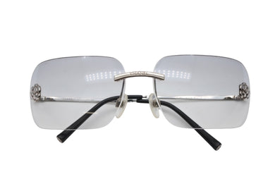 CHANEL シャネル リムレス サングラス 4085 c.124/8G サイズ62□15 120 カメリア ココマーク グレー 美品 中古 4b009146